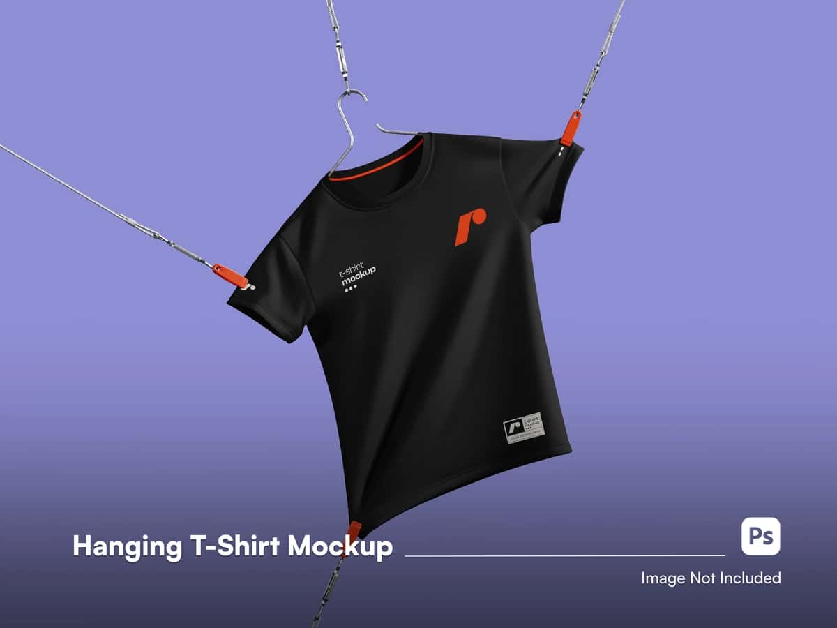 Oldindan ko'rinishdagi realistik zamonaviy futbolka maketi 3D izolyatsiyalangan mato bilan | Front view realistic modern tshirt mockup 3d isolated cloth with 1
