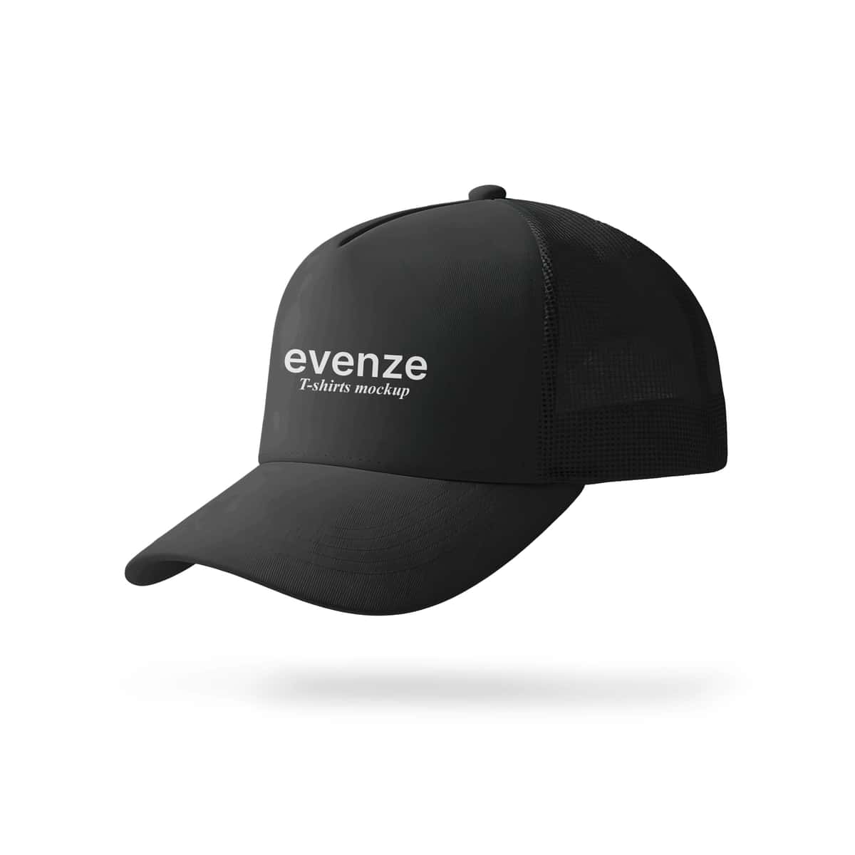 Qora yuk mashinasining qalpoq maketi | Black trucker cap mockup 1