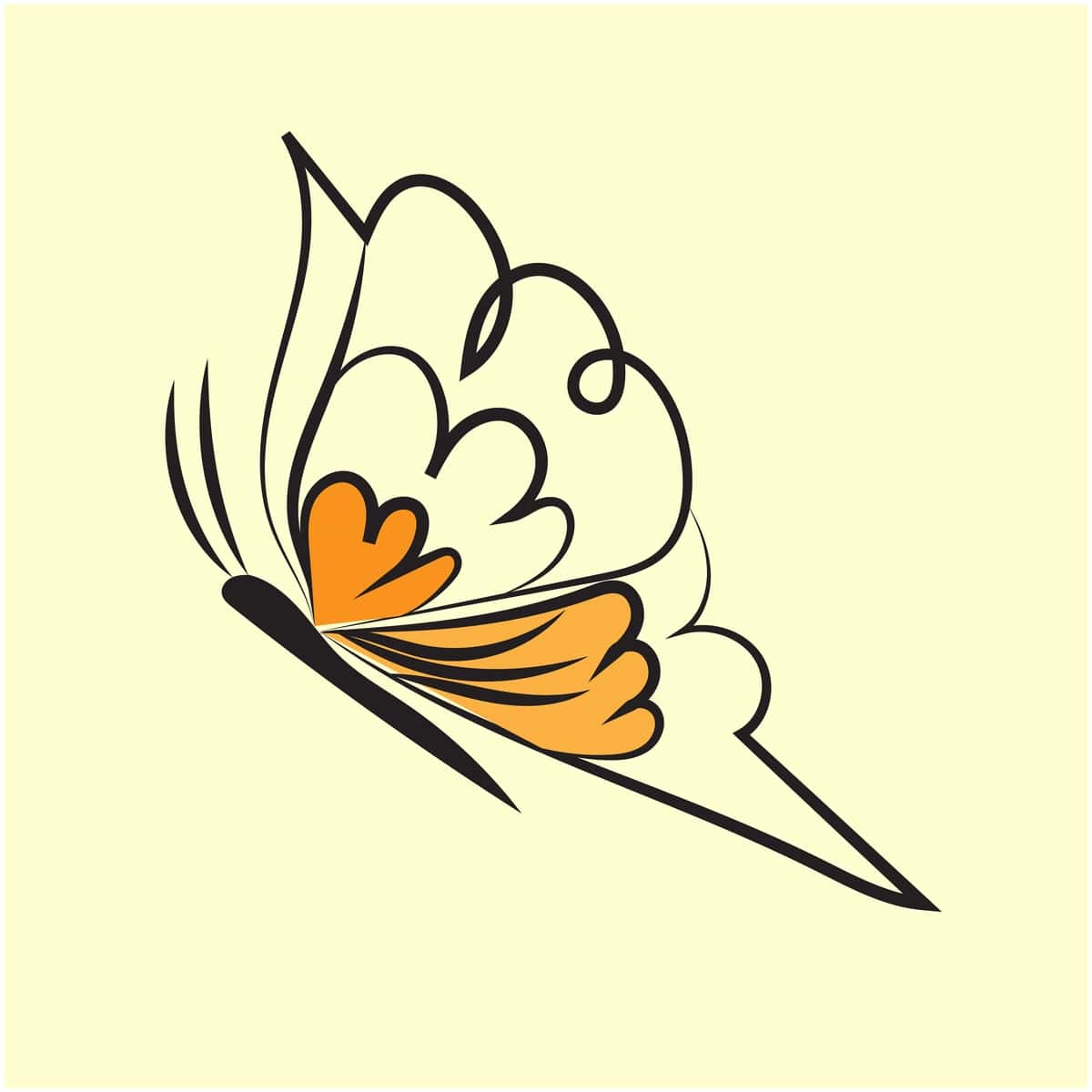 Vektor qo'lda chizilgan kapalak kontur to'plami | Vector hand drawn butterfly outline pack 1
