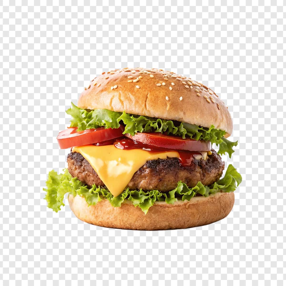 Juicy cheeseburger izolyatsiya qilingan shaffof fon | Juicy cheeseburger isolated transparent background 1