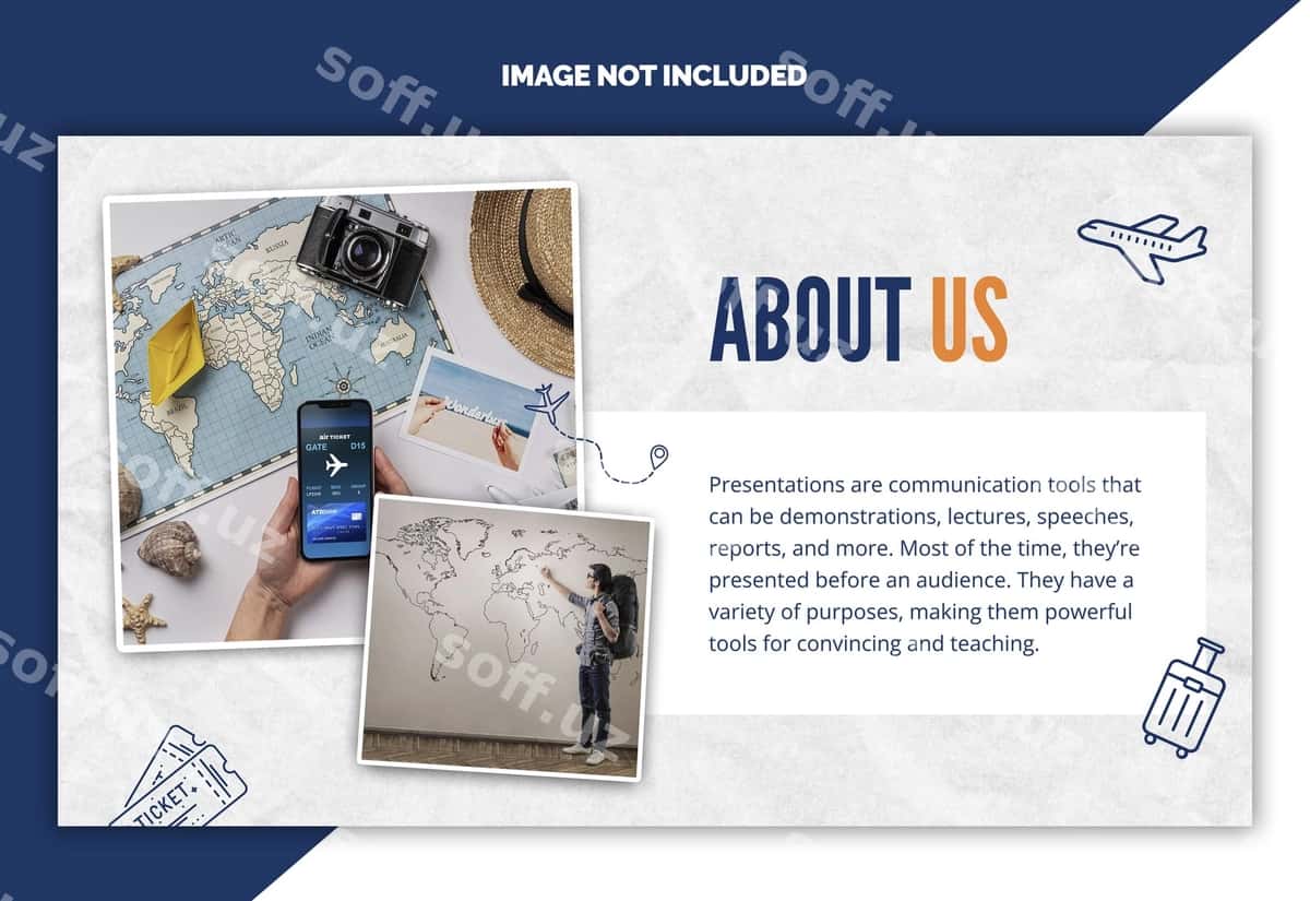 Biz haqimizda sayohat taqdimoti shabloni | About us travel presentation template 1