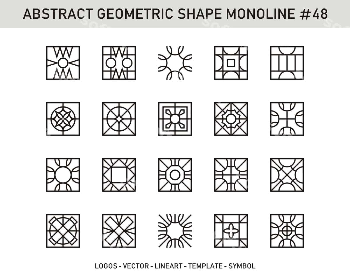 Abstrakt geometric ikonkalar to'plami | Abstract geometric icons collection 1