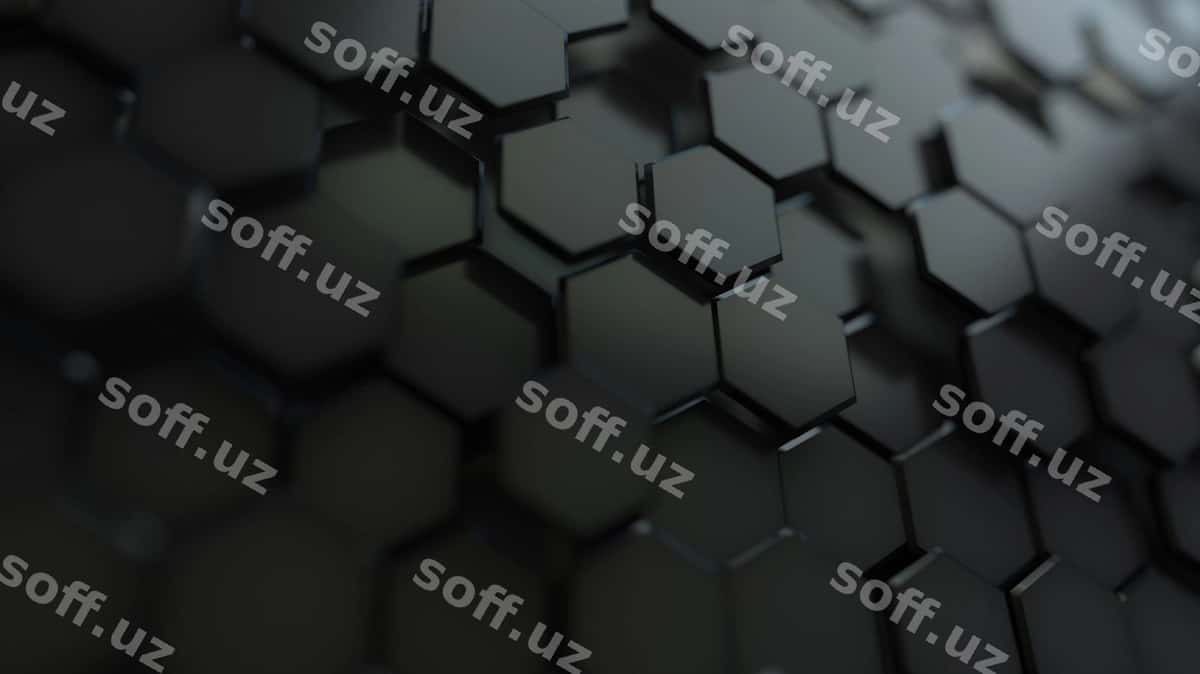 Abstrakt o'n olchadi qora orqa fonda | Abstract hexagonal black background 1