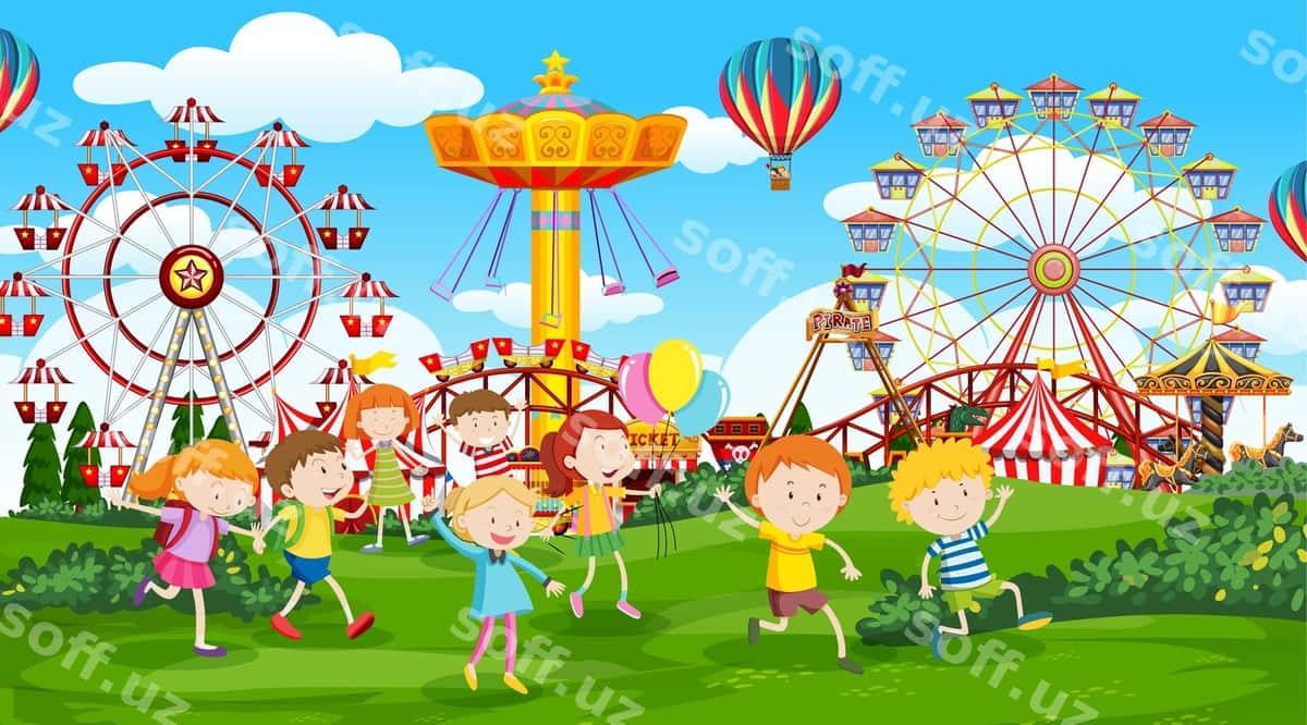 Faol bolalar tashqi sahda oynayotgan | Active kids playing outdoor scene 1