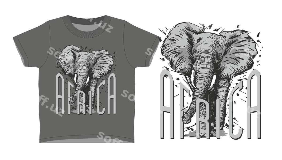 Afrika fili tasviri | African elephant illustration 1