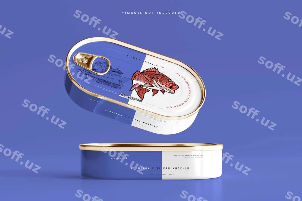Aloyuminiy baliq modeli | Aluminum fish can mockup 1