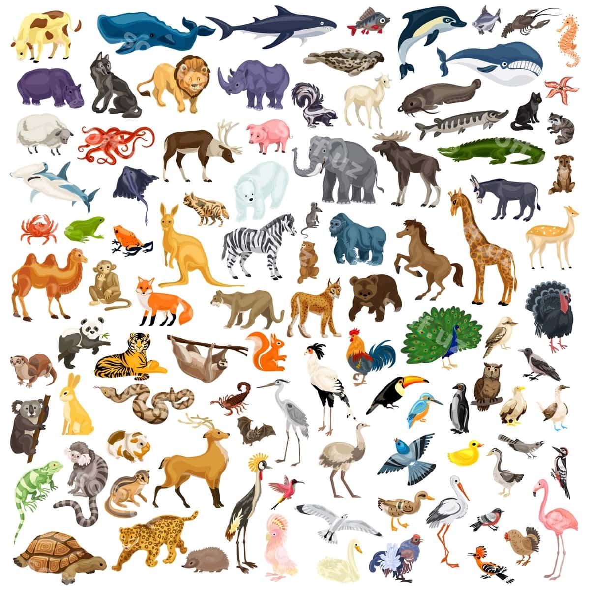 Hayvonlar ikonkalar to'plami | Animals icon set 1