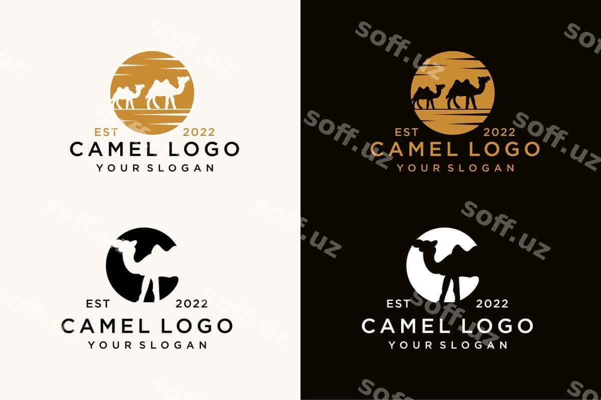 Arab logotip karavon g'ambarlari | Arabian logo caravan camels 1