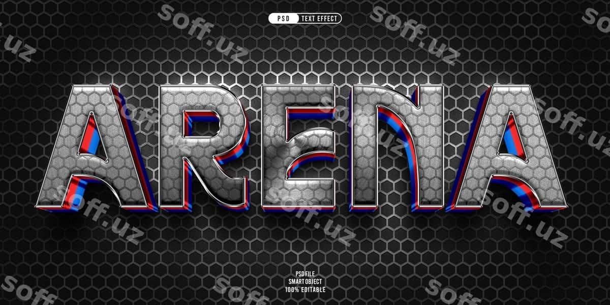 Arena 3D tahrirlanadigan matn effekti | Arena 3d editable text effect 1