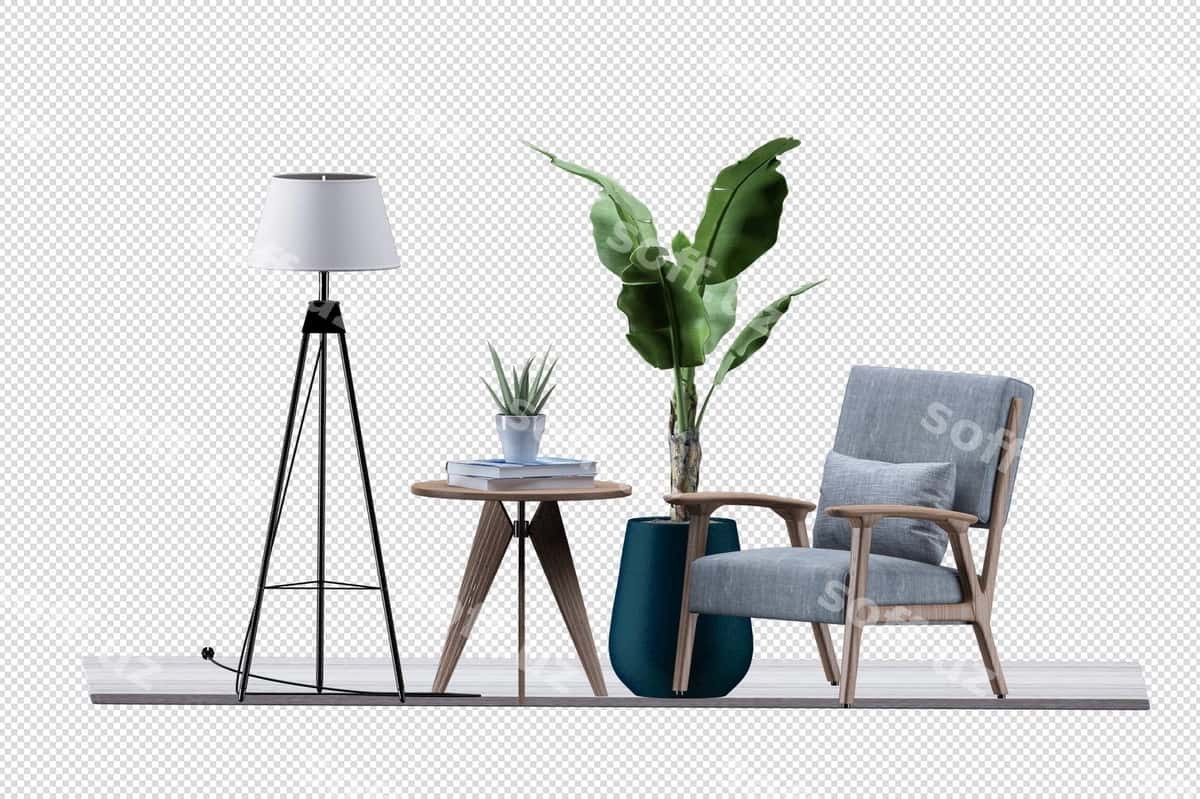 Armchair o'simlik 3D rendering | Armchair plant 3d rendering 1