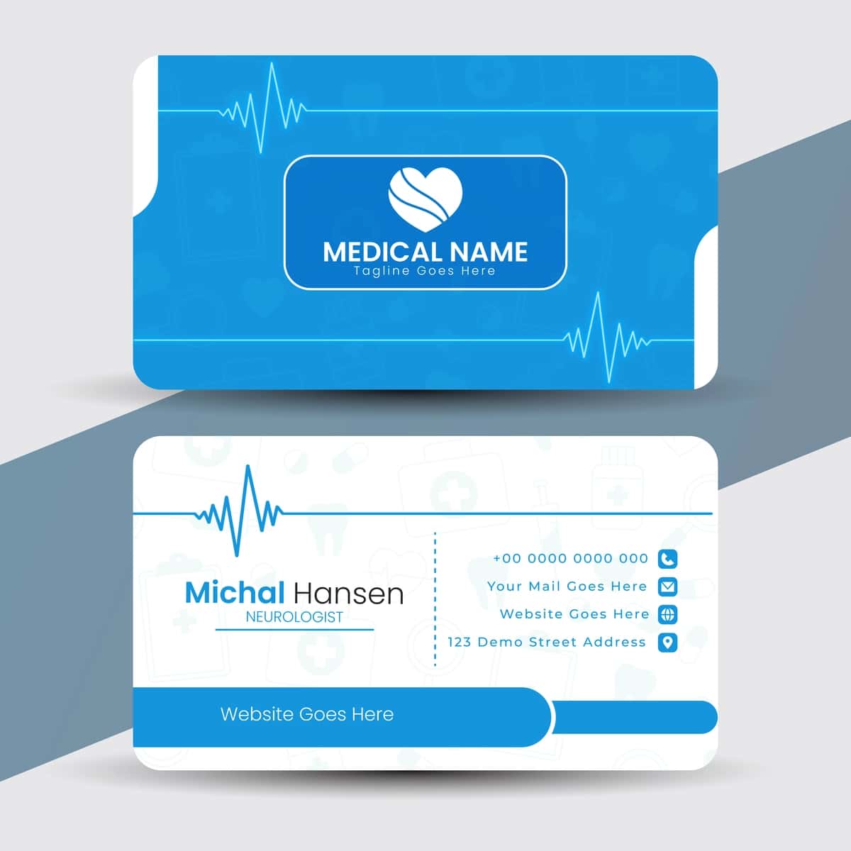 Tibbiy tashrif qog'ozi nevrologi | Medical business card neurologist 1