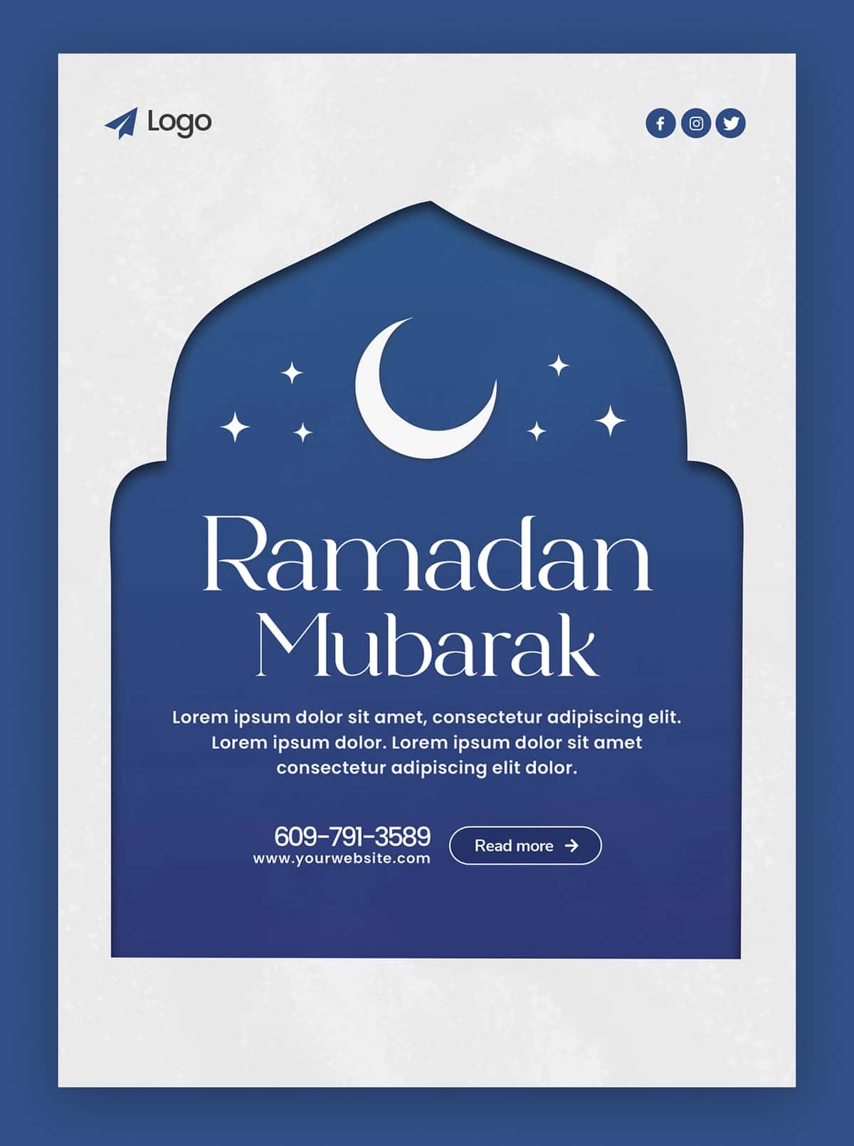 Nafis noyob Ramazon muborak varaqasi shabloni | Elegant unique ramadan mubarak flyer template 1