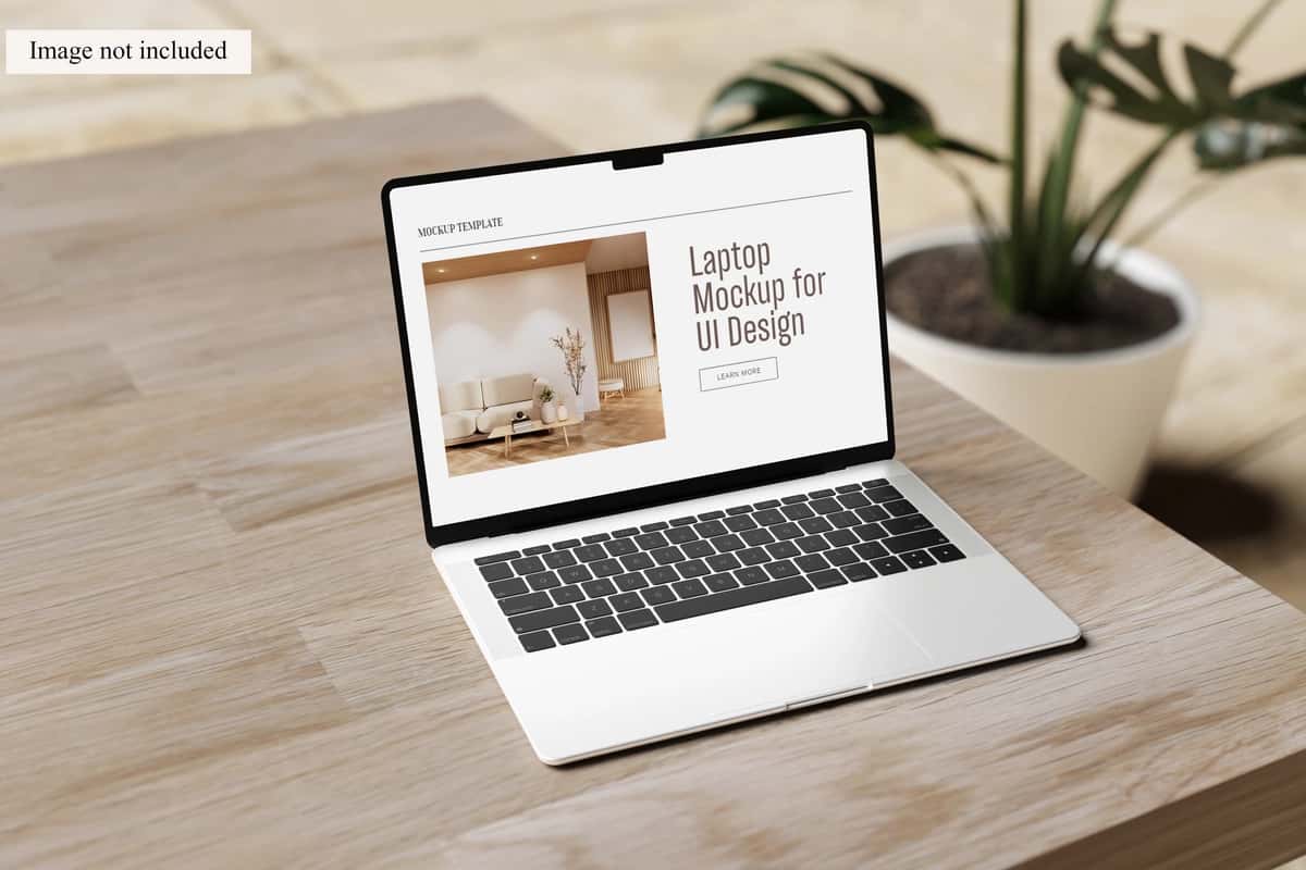 Ui dizayn mijozlaringizni namoyish qiluvchi noutbuk maketi | Laptop mockup showcasing your ui design clients 1