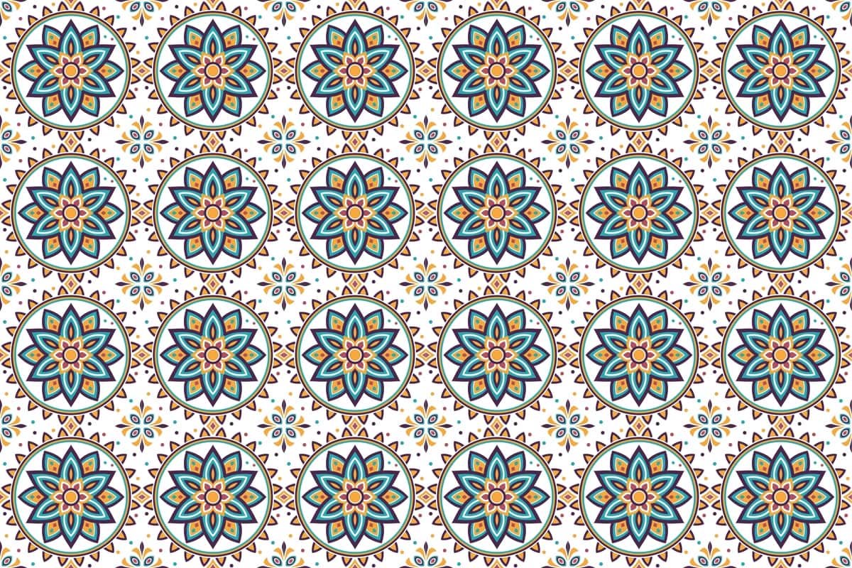 Gulli mandala naqshini takrorlash | Floral mandala repeat pattern 1