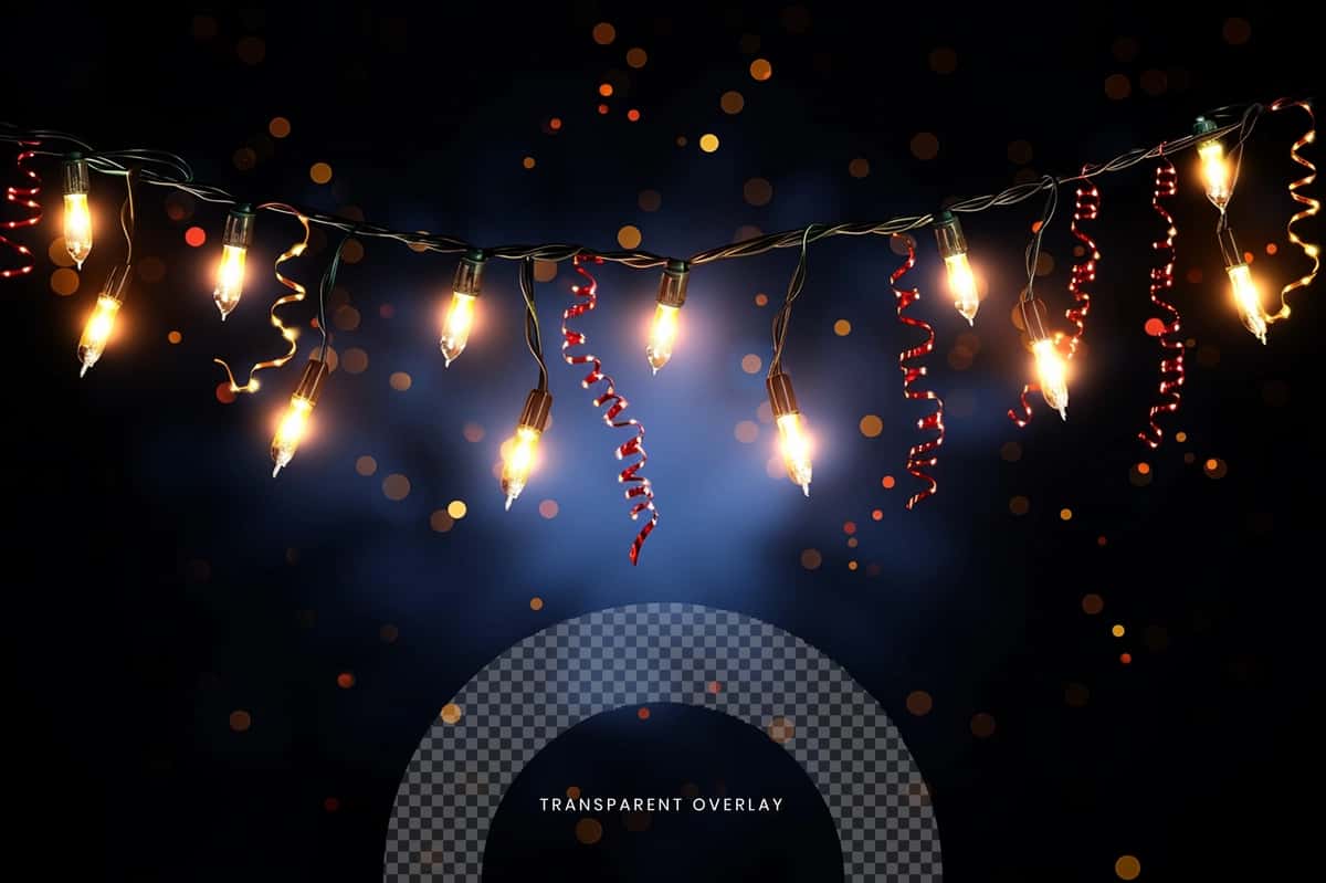 Rojdestvo chiroqlari shaffof fon | Christmas lights transparent background 1