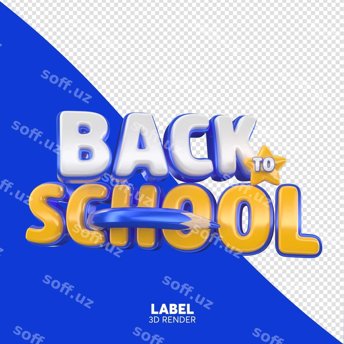 Maktabgacha ta'lim 3D render kompozitsiyasi | Back school 3d render composition 1