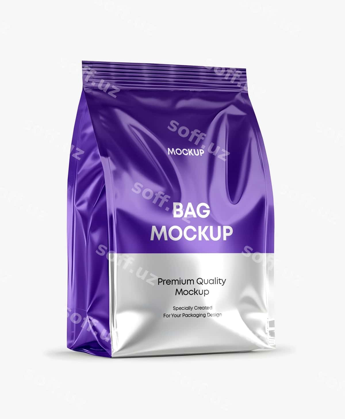 Metall sumka maketi | Bag mockup metallic 1