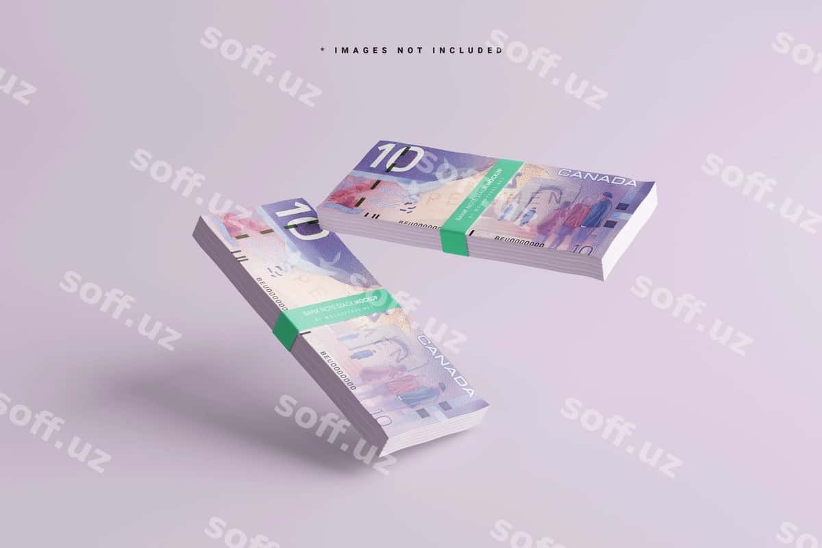 Banknot to'plamining maketi | Bank note stack mockup 1