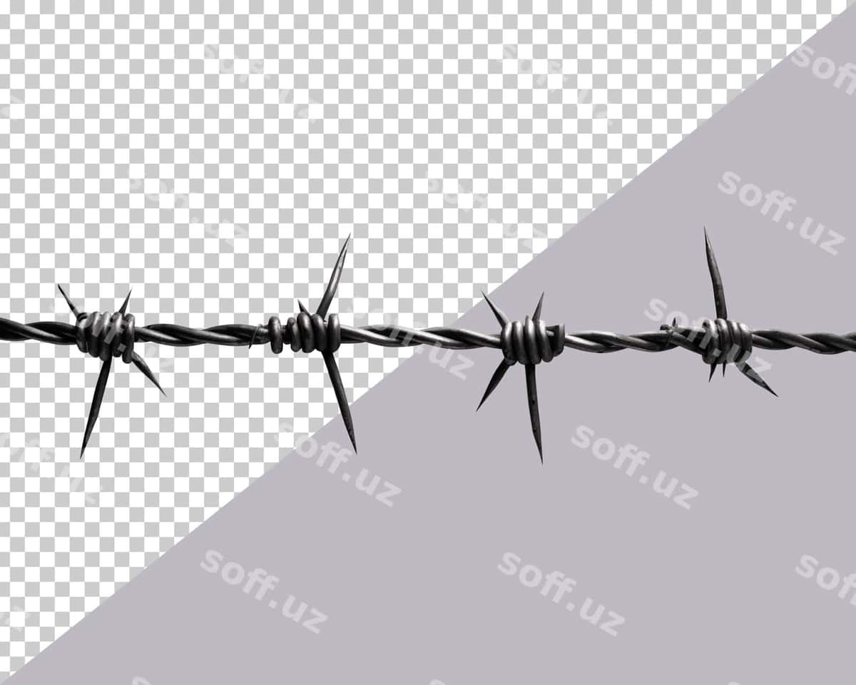 Tikanli simli shaffof fon | Barbed wire transparent background 1