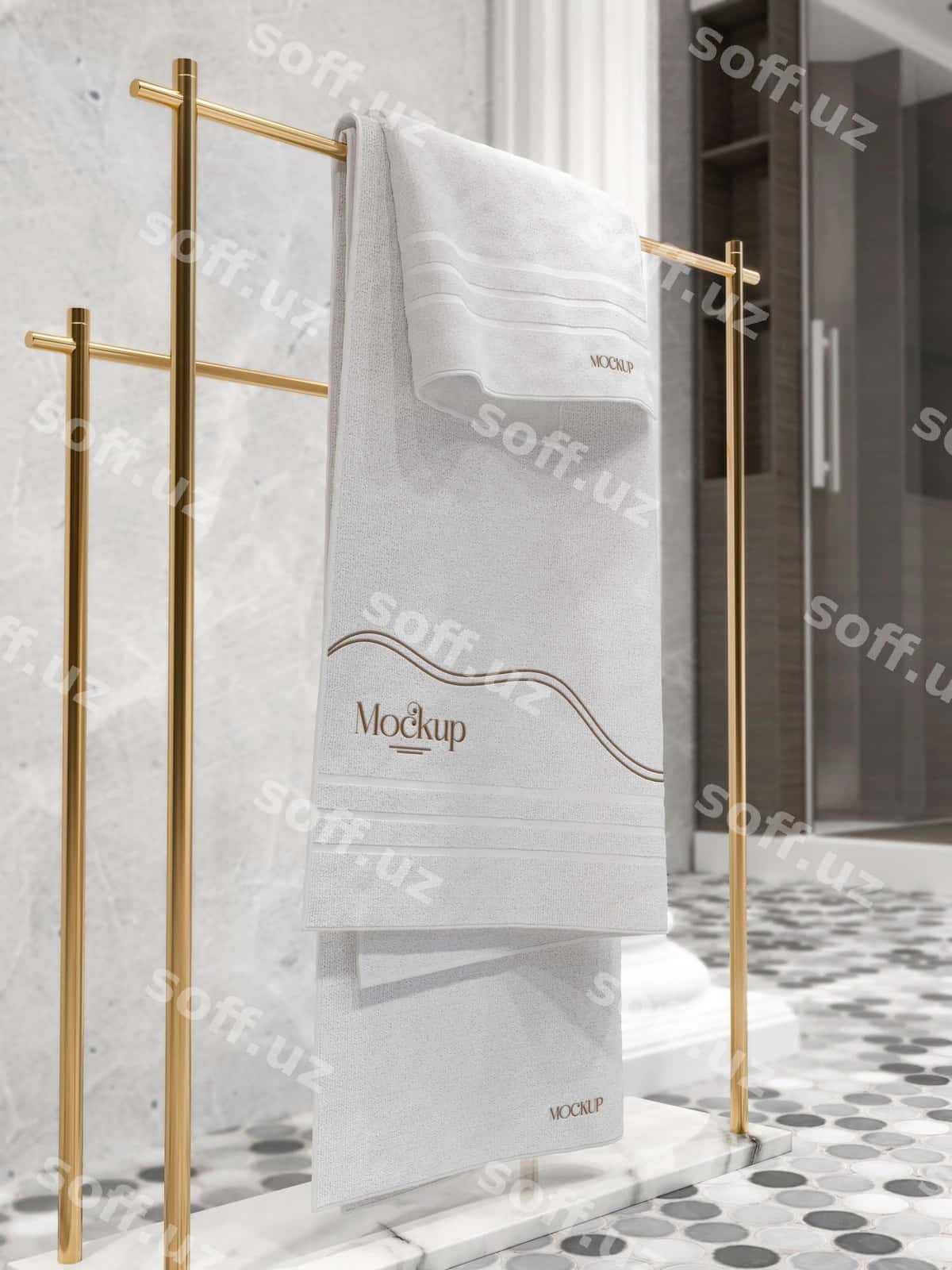 Banyo chindir mockup dizayni | Bathroom towel mockup design 1