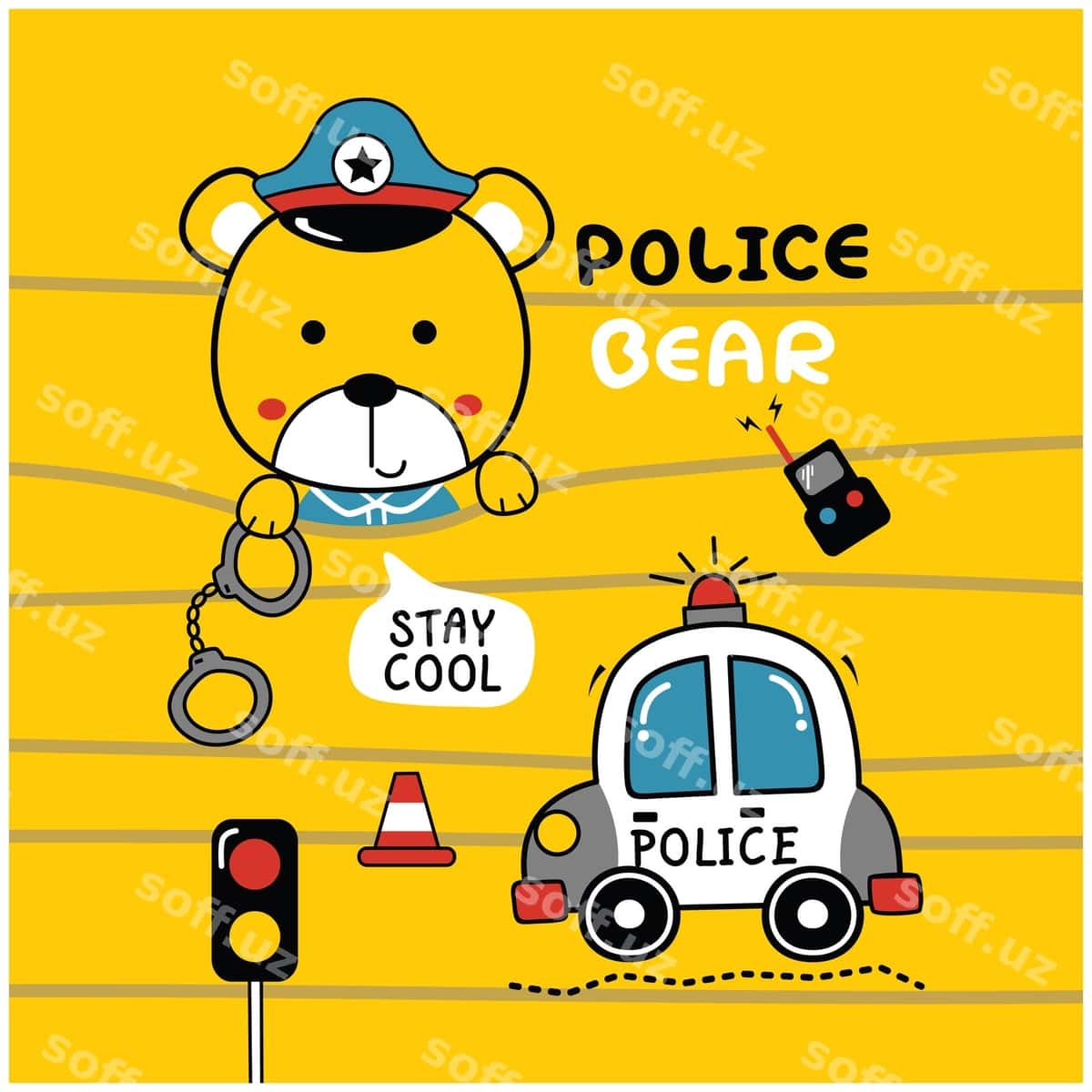 Ayiq politsiyachi komik hayvon kartunı | Bear policeman funny animal cartoon 1