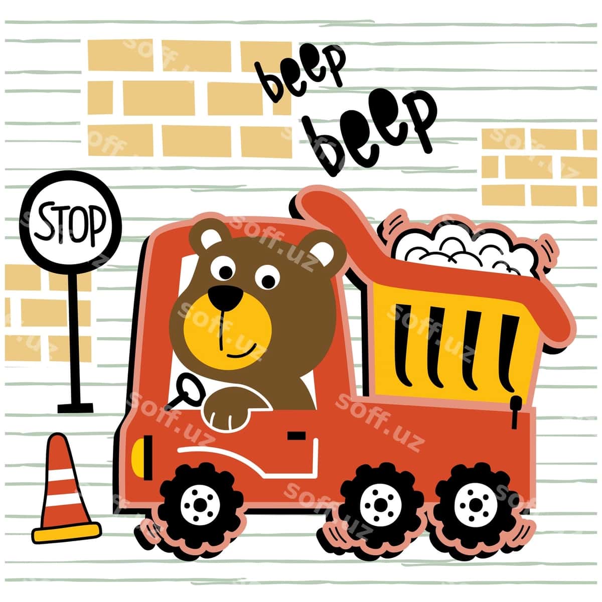Ayiq traktor arqali qiziqarli hayvon kartunlari | Bear truck funny animal cartoon 1