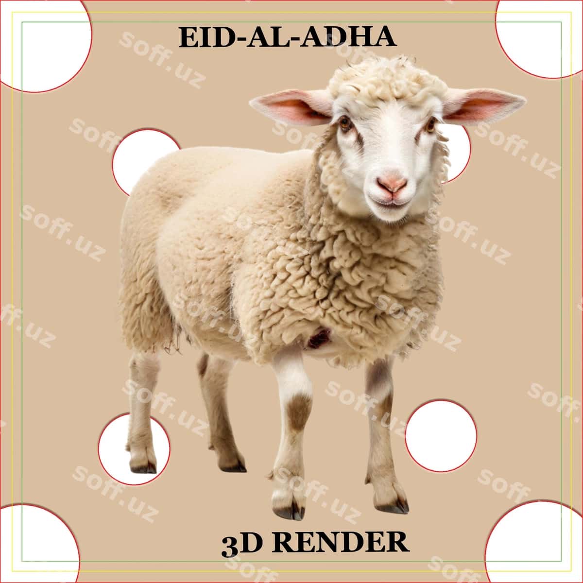 Yurayotgan bej rangli qo'y | Beige sheep walking 1