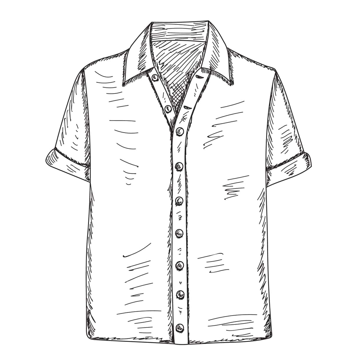 Erkaklar ko'ylagining qo'lda chizilgan eskizi | Hand drawn sketch men s shirt 1