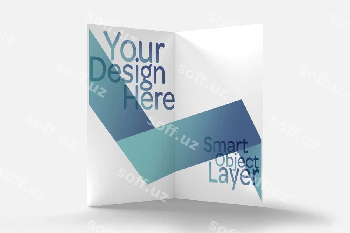 Bifold broshyura mockup | Bifold brochure mock up 1