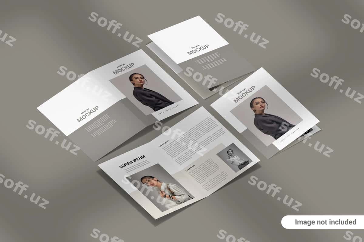 Ikki panellik broshyurа mockup | Bifold brochure mockup 1