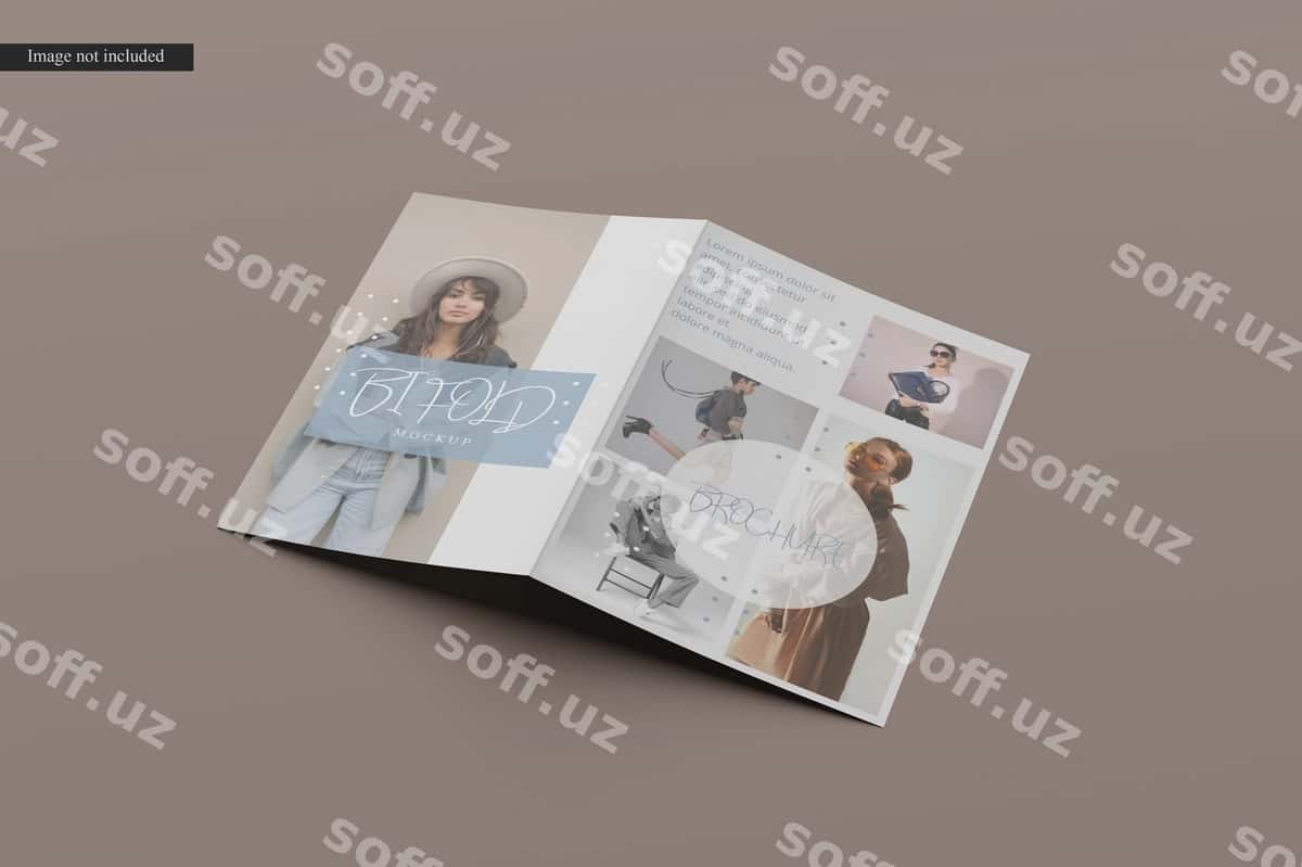 Ikki qismlı broshyur namunasi | Bifold brochure mockup 1