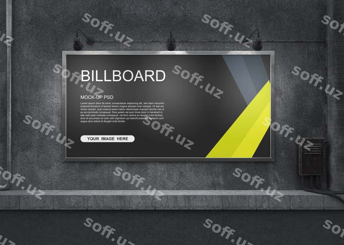 Billboard mockup eski beton devor | Billboard mockup old concrete wall 1
