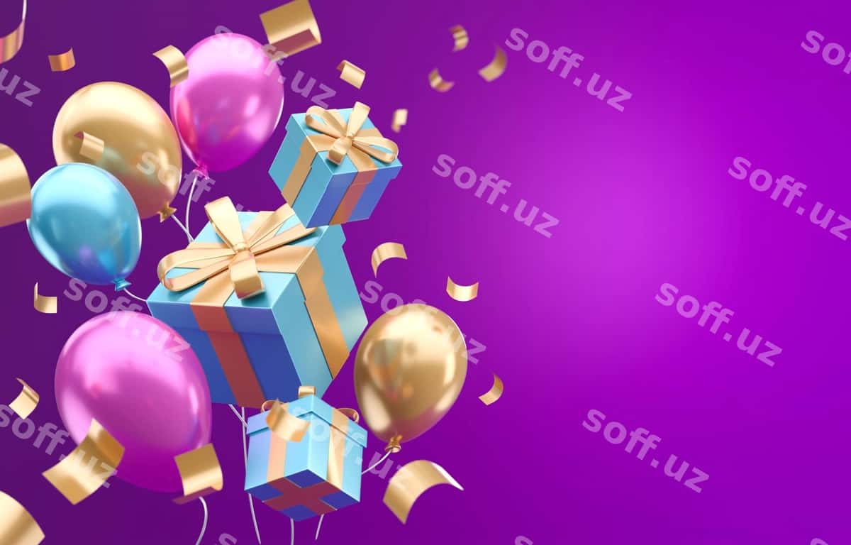Tug'ilgan kun sovg'asi 3d illyustratsiyalar | Birthday gift 3d illustration 1