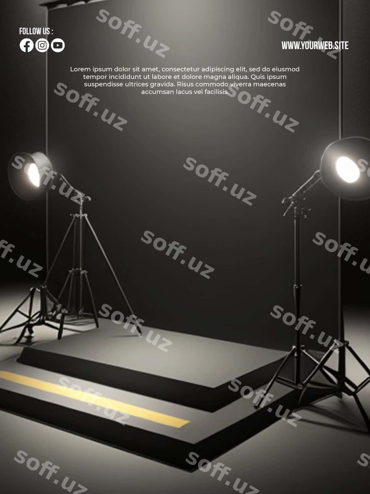 Qora orqa fon yorqin studiya pulti | Black background light studio podium 1