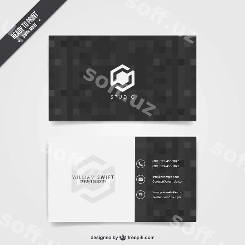 Qora biznes vizitka | Black business card 1