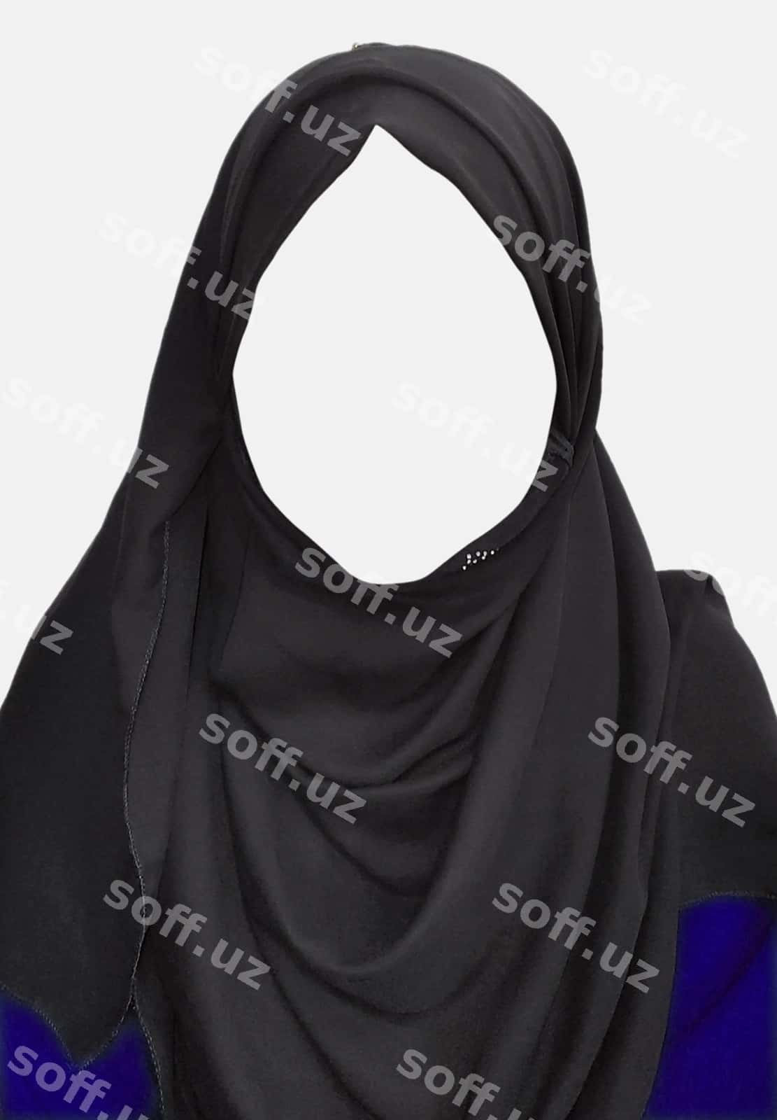 Qora yoqimli kiz hijob shabloni | Black cute girl hijab template 1