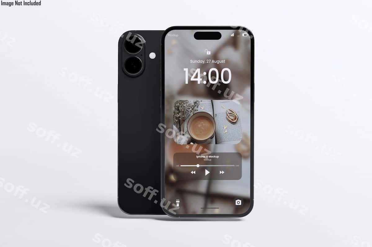Qora ayfon soat 10:15 bo'lgan. | Black iphone with time it is 10 15 1