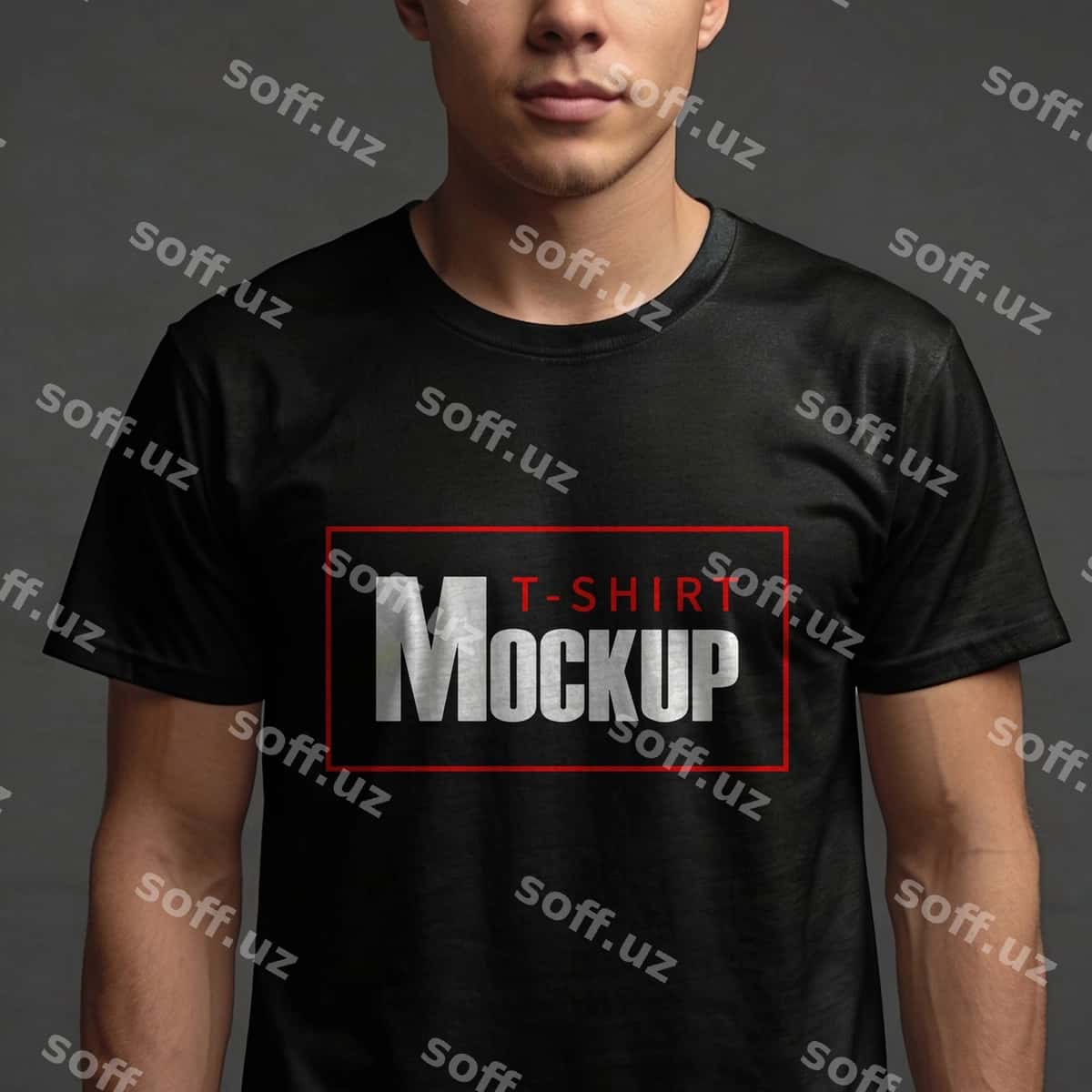Qora tshirt mockup shablon | Black tshirt mockup template 1