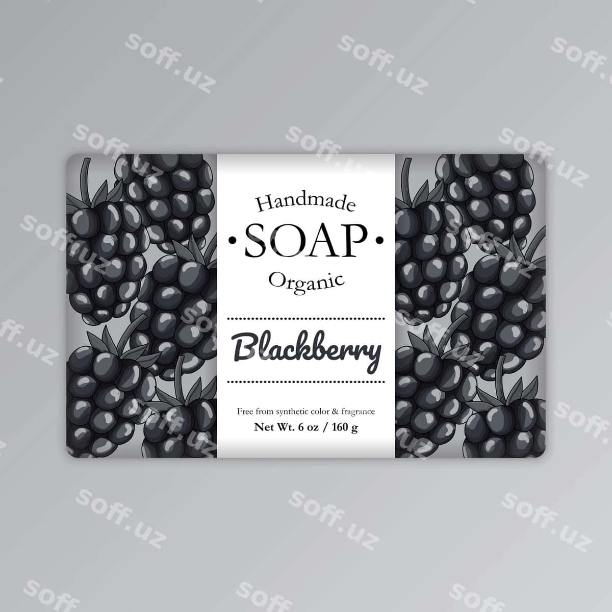 Blackberry sova qadoqlash etiketka shabloni | Blackberry soap packaging label template 1