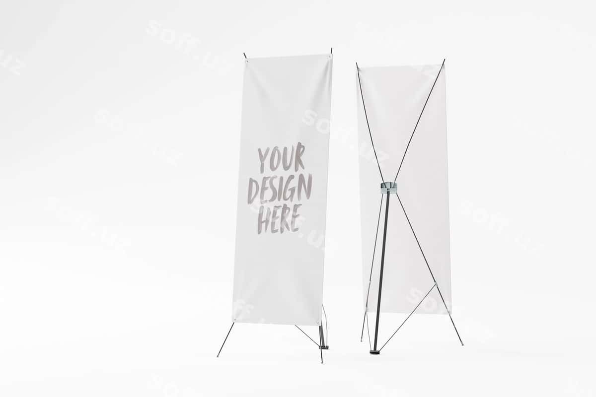 Bo'sh xbanner maketi tadbir reklamasi | Blank xbanner mockup event advertising 1