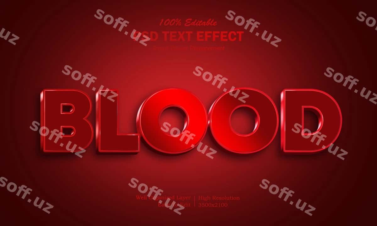 Qon matni effekti | Blood text effect 1