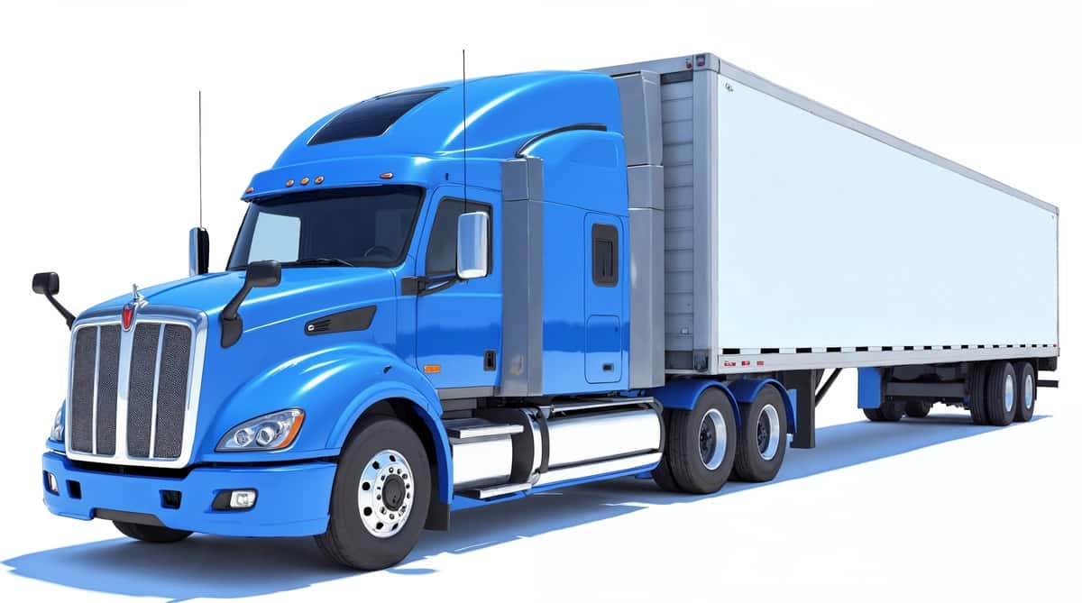 Treylerli ko'k rangli kenworth yarim yuk mashinasi | Blue kenworth semi truck with trailer 1
