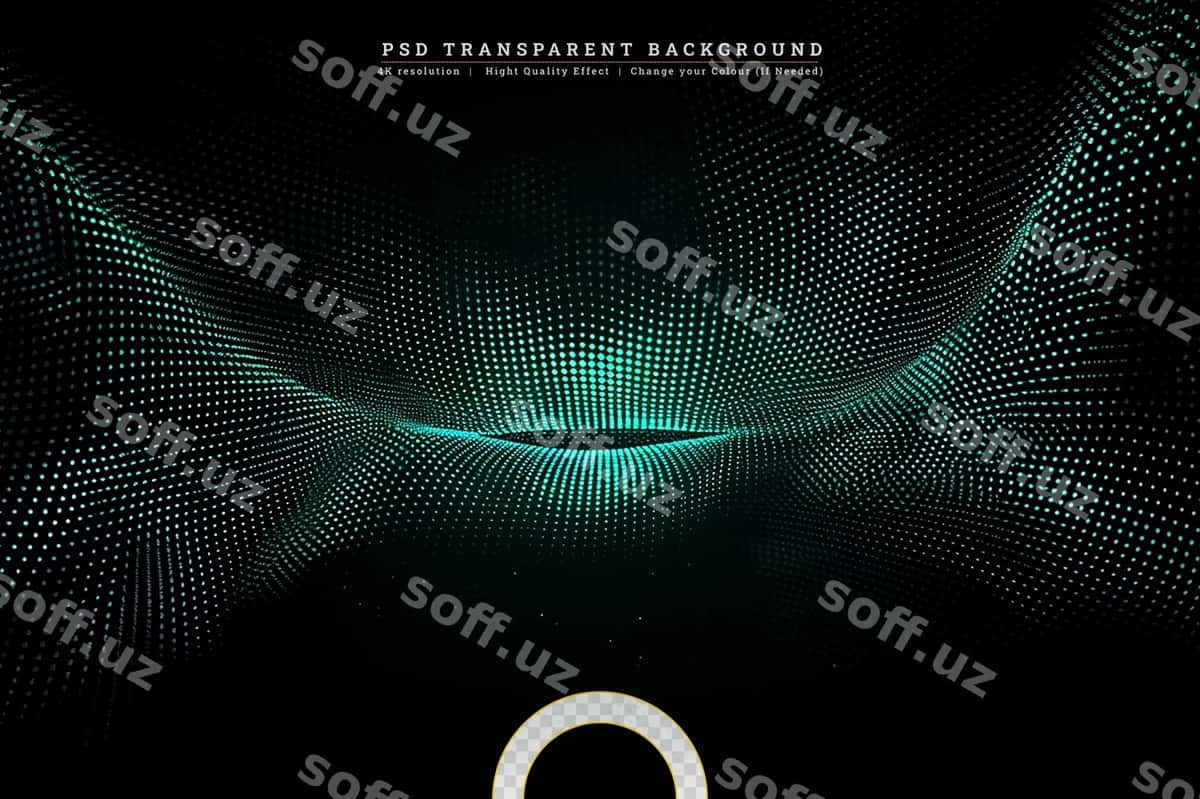Ko'k dalgali yarımsayıq shaffof orqa fonda | Blue wavy halftone transparent background 1