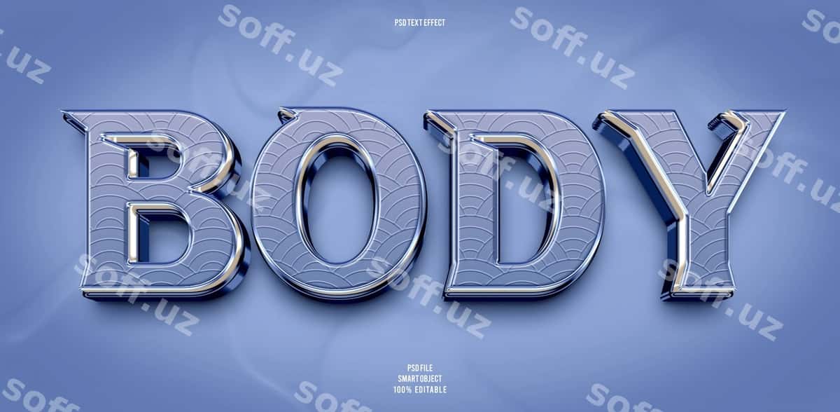 Asos 3D tahrirlanadigan matn effekti | Body 3d editable text effect 1