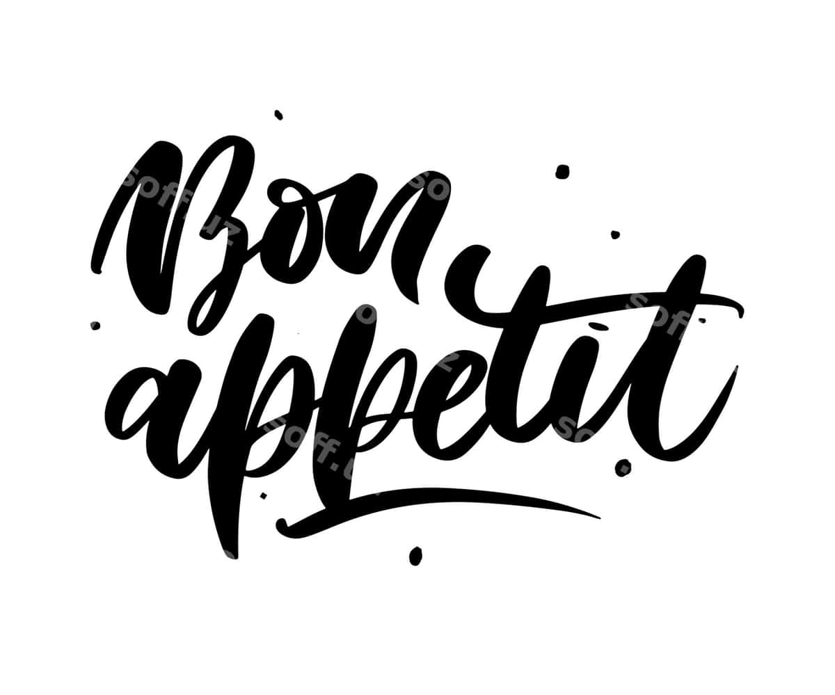 Yaxshi ishtaha qo'lda chizilgan harflar | Bon appetit hand drawn lettering 1