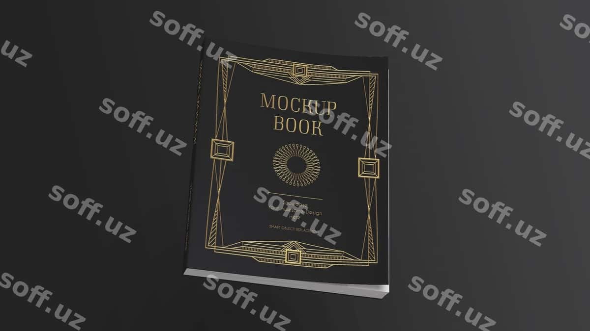 Kitob varaqi mockup dizayni | Book cover mockup design 1