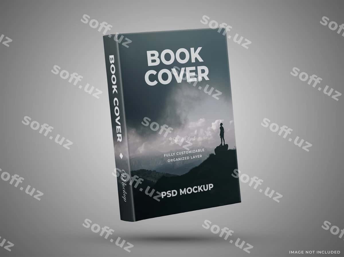 Kitob varaqi namunasi ajralangan | Book cover mockup isolated 1