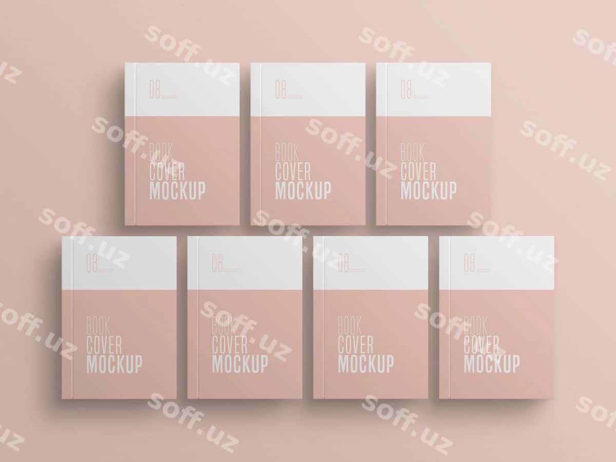 Kitob varaq bir nechta namuna | Book cover multiple mockup 1