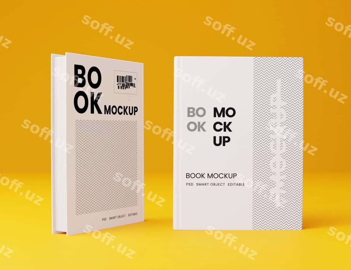 Qattiq muqova kitobi mockup | Book hardcover mockup 1