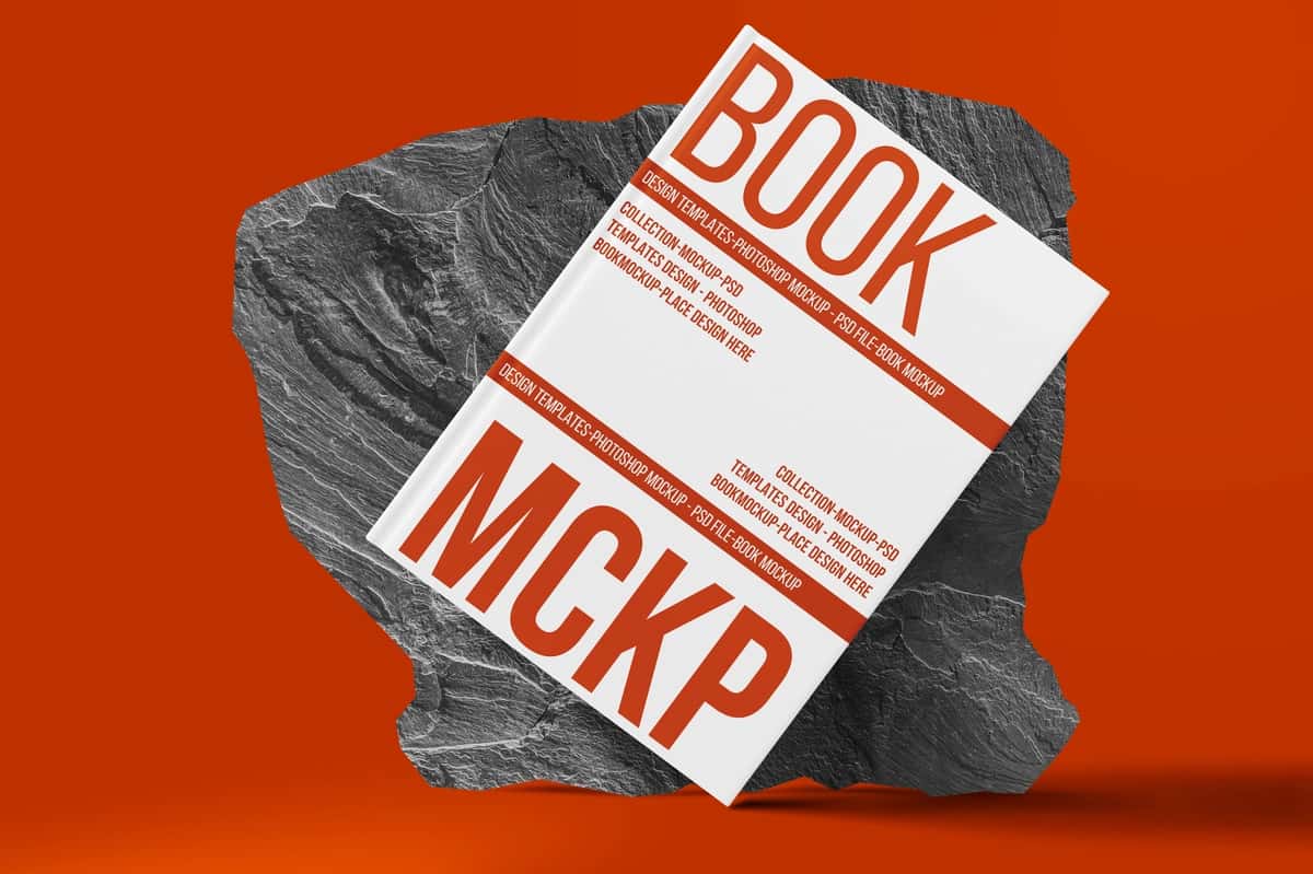Haqiqiy kitob maketi teksturali sirt | Realistic book mockup textured surface 1